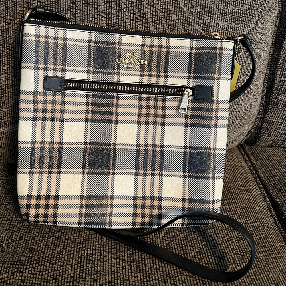Rowan File Bag With Garden Plaid Print